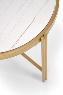 FATIMA  set of two coffee tables, white marble / gold