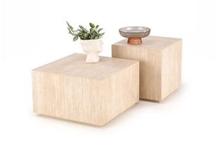 TRAVERTINO KWADRAT ława, trawertyn