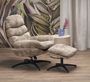 DARIO leisure chair, with stool, beige