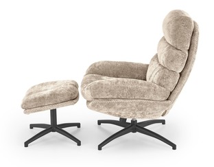 DARIO leisure chair, with stool, beige