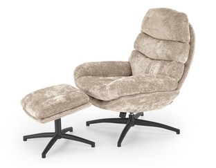 DARIO leisure chair, with stool, beige