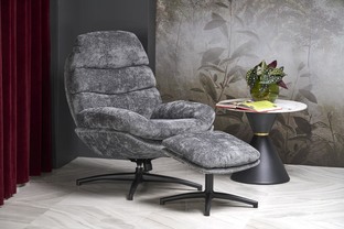 DARIO leisure chair, with stool grey