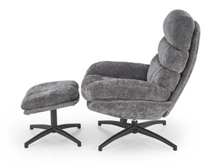 DARIO leisure chair, with stool grey