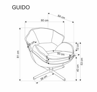 GUIDO leisure chair, grey