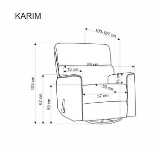KARIM recliner, color: grey