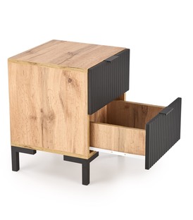 NELA bedside table, craft oak - black