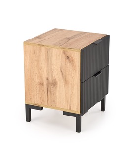 NELA bedside table, craft oak - black