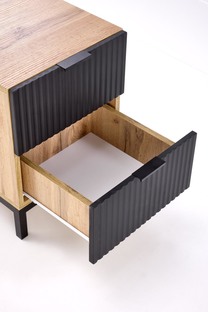 NELA bedside table, craft oak - black
