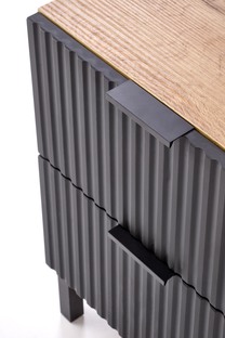 NELA bedside table, craft oak - black