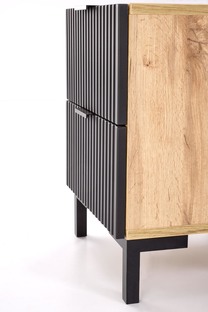 NELA bedside table, craft oak - black
