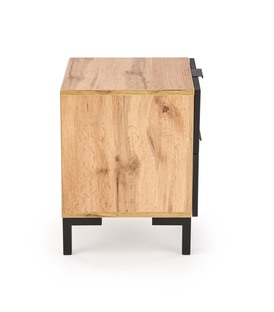 NELA bedside table, craft oak - black