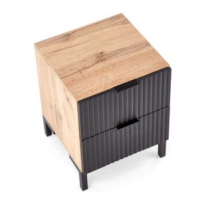 NELA bedside table, craft oak - black