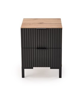 NELA bedside table, craft oak - black
