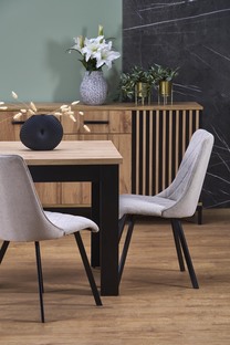 BAGIO extension table, atisan oak / black