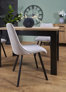 BAGIO extension table, atisan oak / black
