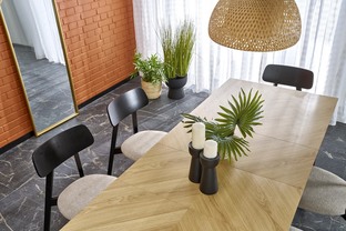 EDMONDO table natural oak / black