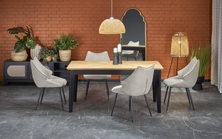 EDMONDO table natural oak / black
