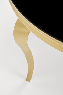 REGINALD_2 table, color: top - black glass, legs - gold