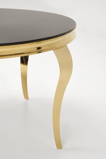REGINALD_2 table, color: top - black glass, legs - gold