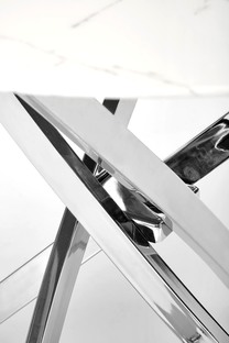 RAYMOND 2 table, white marble / silver
