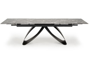HILARIO stół rozkładany, blat - czarny marmur, nogi - czarny