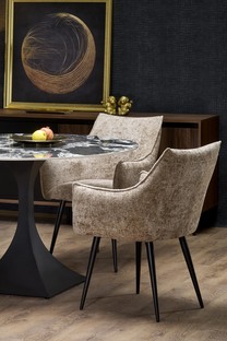 MANUEL round table, black marble / black