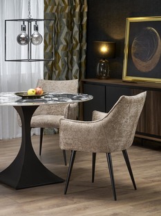 MANUEL round table, black marble / black