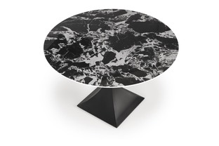 MANUEL round table, black marble / black