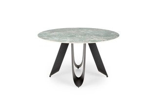 GIOVANI round table, green marble / black