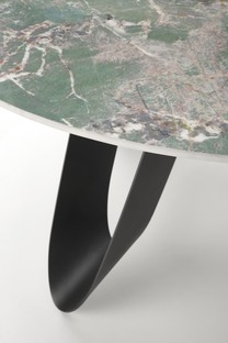 GIOVANI round table, green marble / black