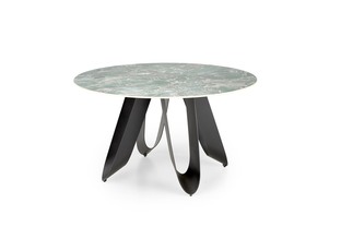 GIOVANI round table, green marble / black