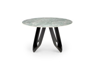 GIOVANI round table, green marble / black