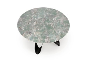 GIOVANI round table, green marble / black