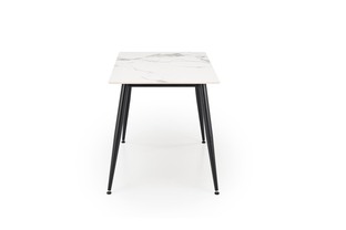 EMILIO 120 table, color: top - white marble, legs - black
