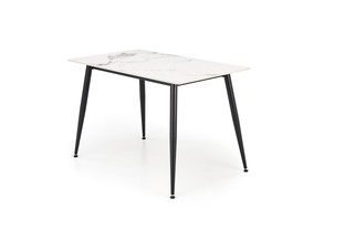 EMILIO 120 table, color: top - white marble, legs - black