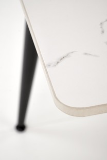 EMILIO 120 table, color: top - white marble, legs - black