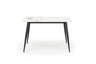EMILIO 120 table, color: top - white marble, legs - black