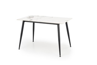 EMILIO 120 table, color: top - white marble, legs - black