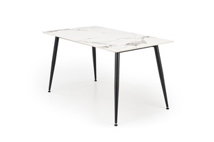 EMILIO 140 table, color: top - white marble, legs - black