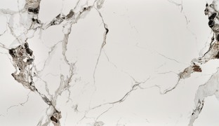EMILIO 140 table, color: top - white marble, legs - black