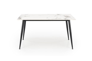 EMILIO 140 table, color: top - white marble, legs - black