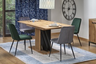 FABIANO extension table, artisan oak / black