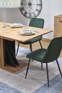 FABIANO extension table, artisan oak / black