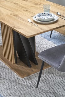 FABIANO extension table, artisan oak / black