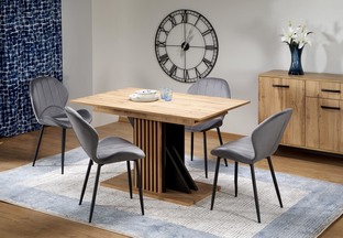 FABIANO extension table, artisan oak / black