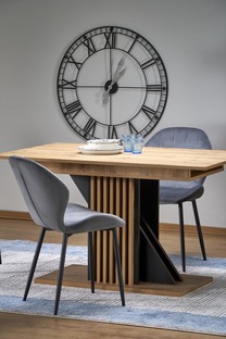 FABIANO extension table, artisan oak / black