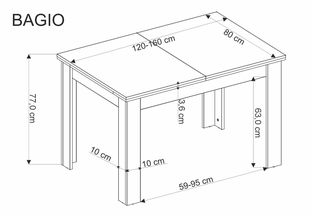 BAGIO extension table, artisan oak / artisan oak