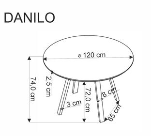 DANILO table walnut/black