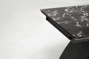 HILARIO stół rozkładany, blat - czarny marmur, nogi - czarny