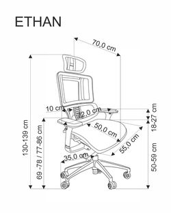 ETHAN office chair, grey